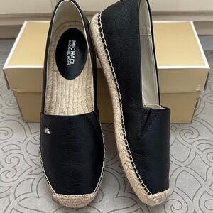 Michael Kors Black Leather Espadrilles